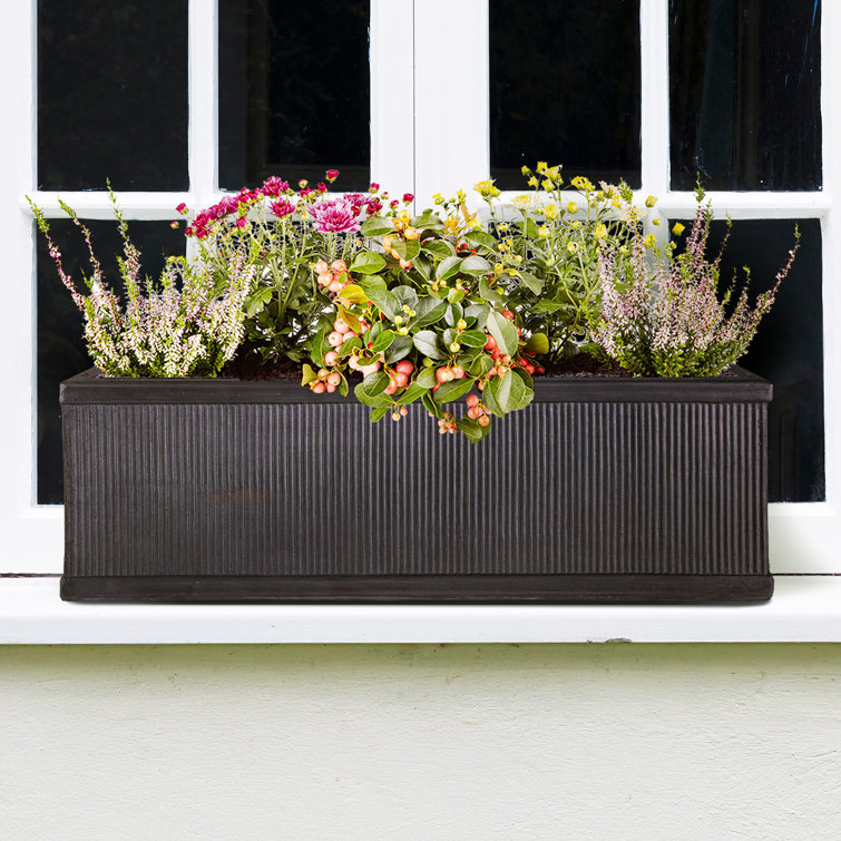 IDEALIST Vertical Ribbed Vintage Style Window Flower Box Garden Planter